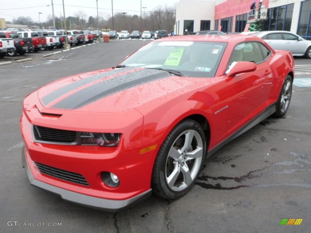 2011 Camaro SS/RS Coupe - Victory Red / Beige photo #7