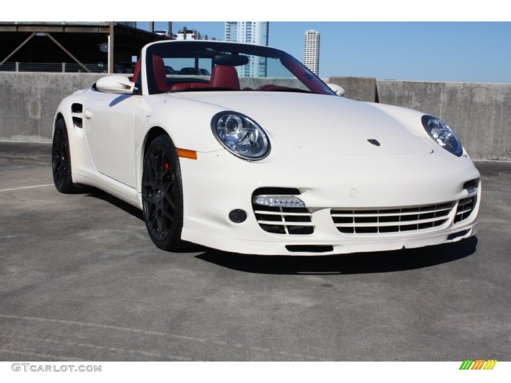 Cream White 2009 Porsche 911 Turbo Cabriolet Exterior Photo #76056705