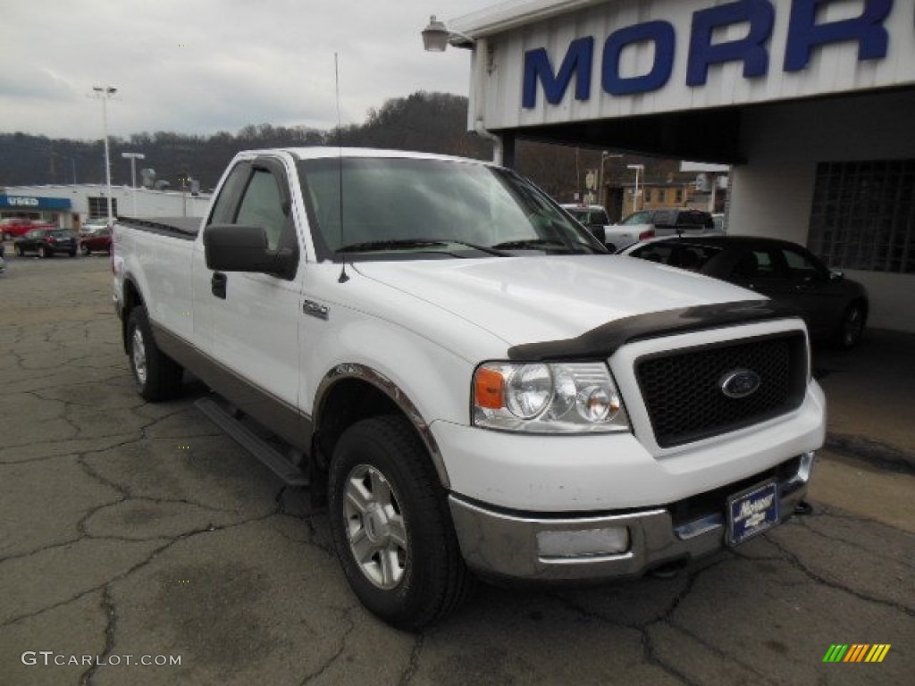 2004 F150 XLT Regular Cab 4x4 - Oxford White / Tan photo #2