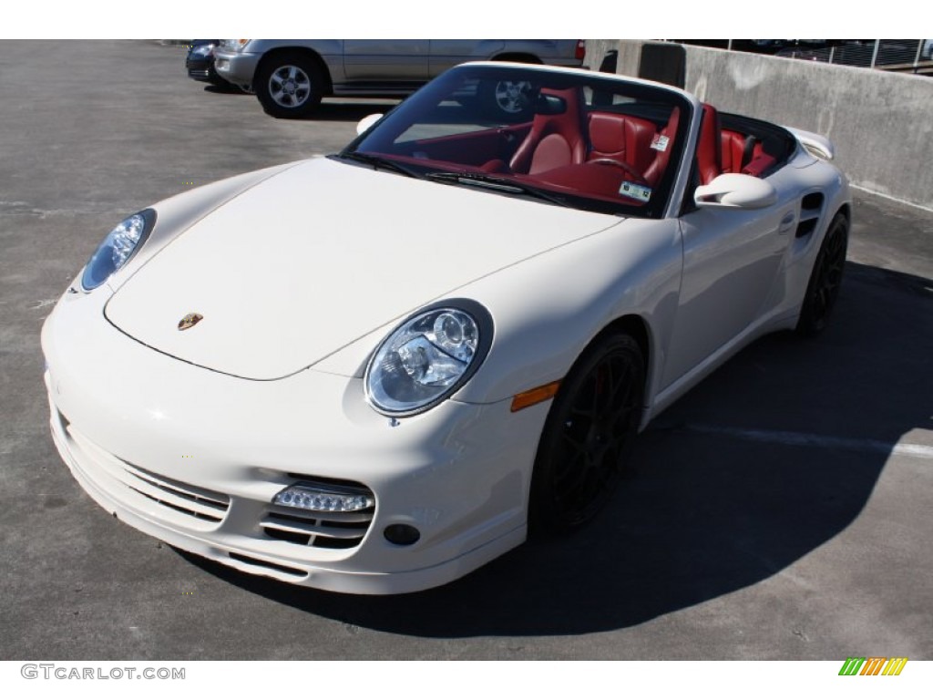 2009 911 Turbo Cabriolet - Cream White / Carrera Red photo #3