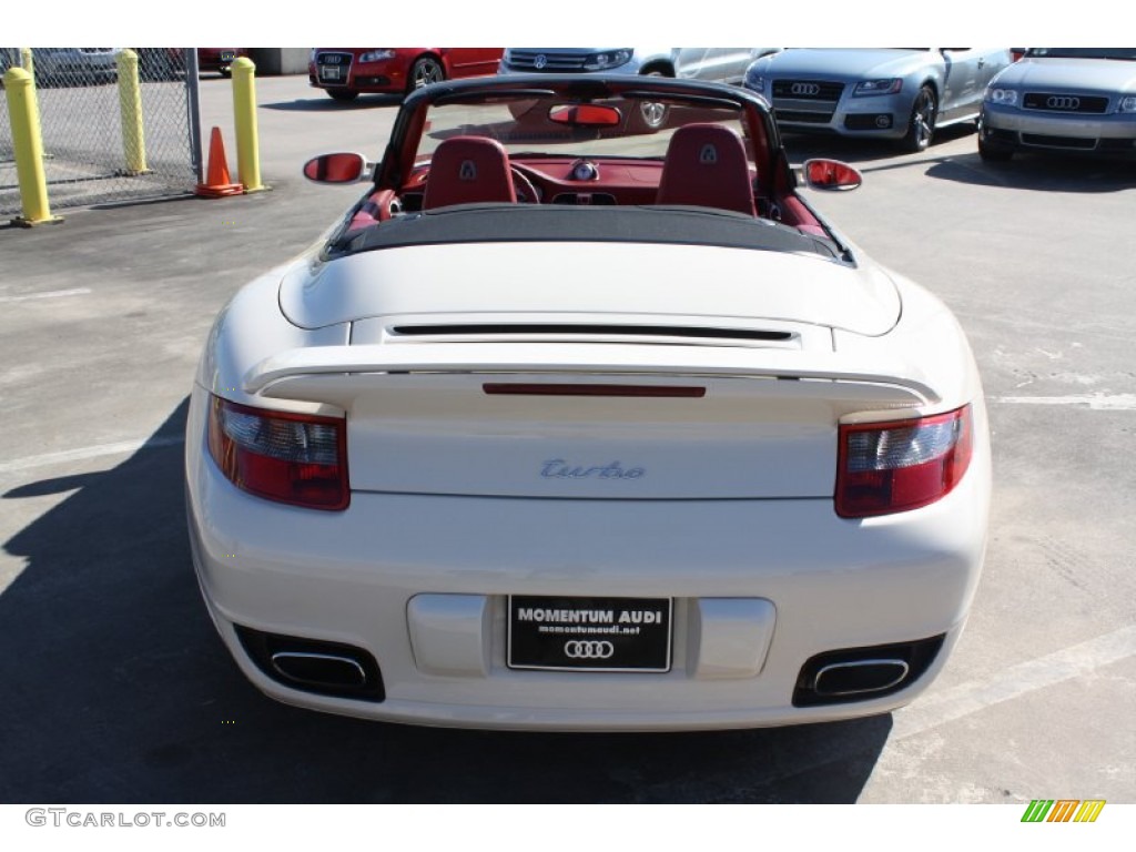 2009 911 Turbo Cabriolet - Cream White / Carrera Red photo #7