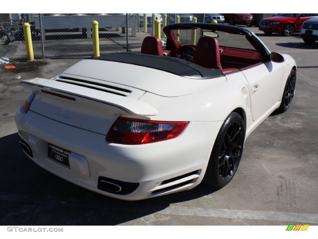 2009 911 Turbo Cabriolet - Cream White / Carrera Red photo #8