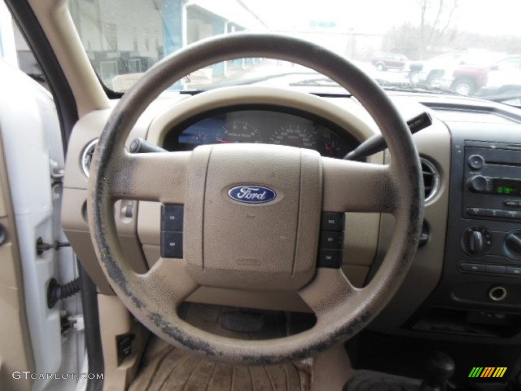 2004 F150 XLT Regular Cab 4x4 - Oxford White / Tan photo #17