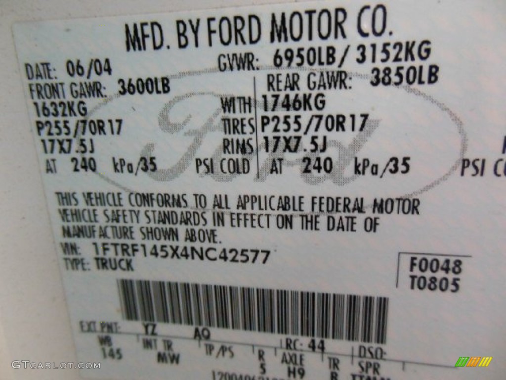 2004 F150 XLT Regular Cab 4x4 - Oxford White / Tan photo #20
