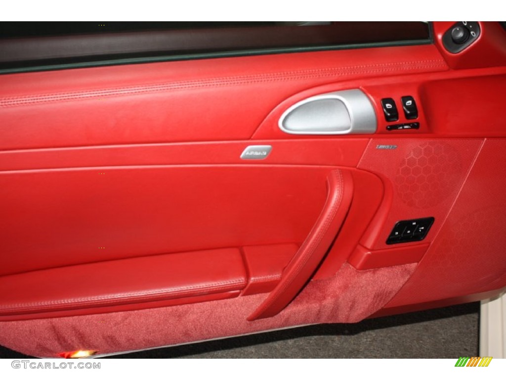 2009 Porsche 911 Turbo Cabriolet Carrera Red Door Panel Photo #76057035