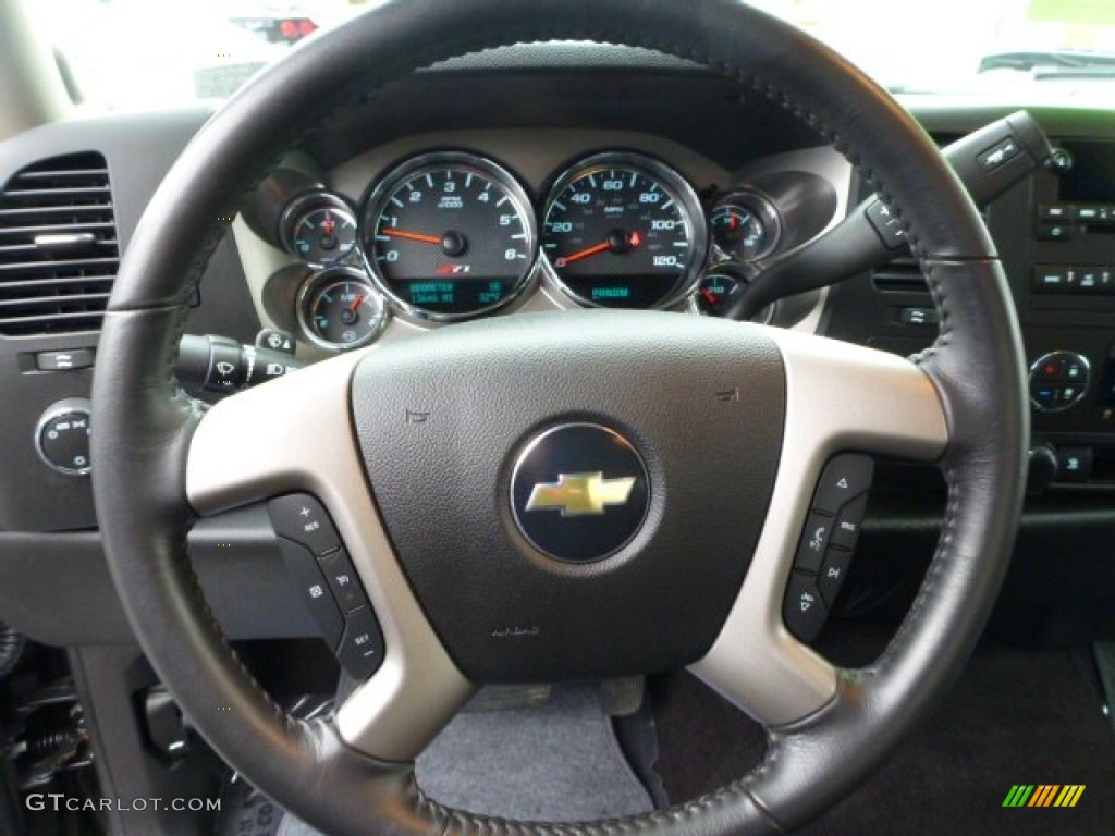 2011 Chevrolet Silverado 1500 LT Extended Cab 4x4 Ebony Steering Wheel Photo #76057217