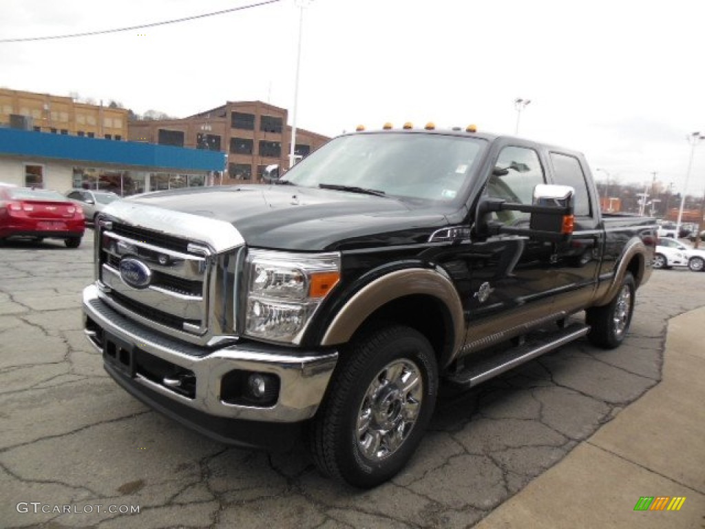 2013 F250 Super Duty Lariat Crew Cab 4x4 - Green Gem Metallic / Adobe photo #4