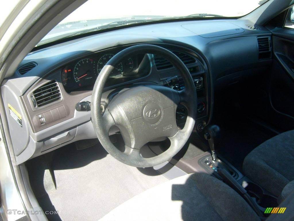 2002 Elantra GLS Sedan - Silver Pewter / Gray photo #12