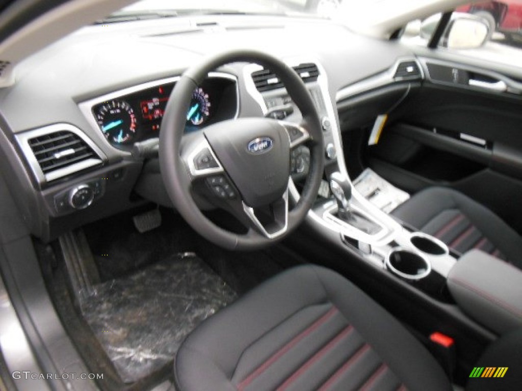 SE Appearance Package Charcoal Black/Red Stitching Interior 2013 Ford Fusion SE 1.6 EcoBoost Photo #76060881