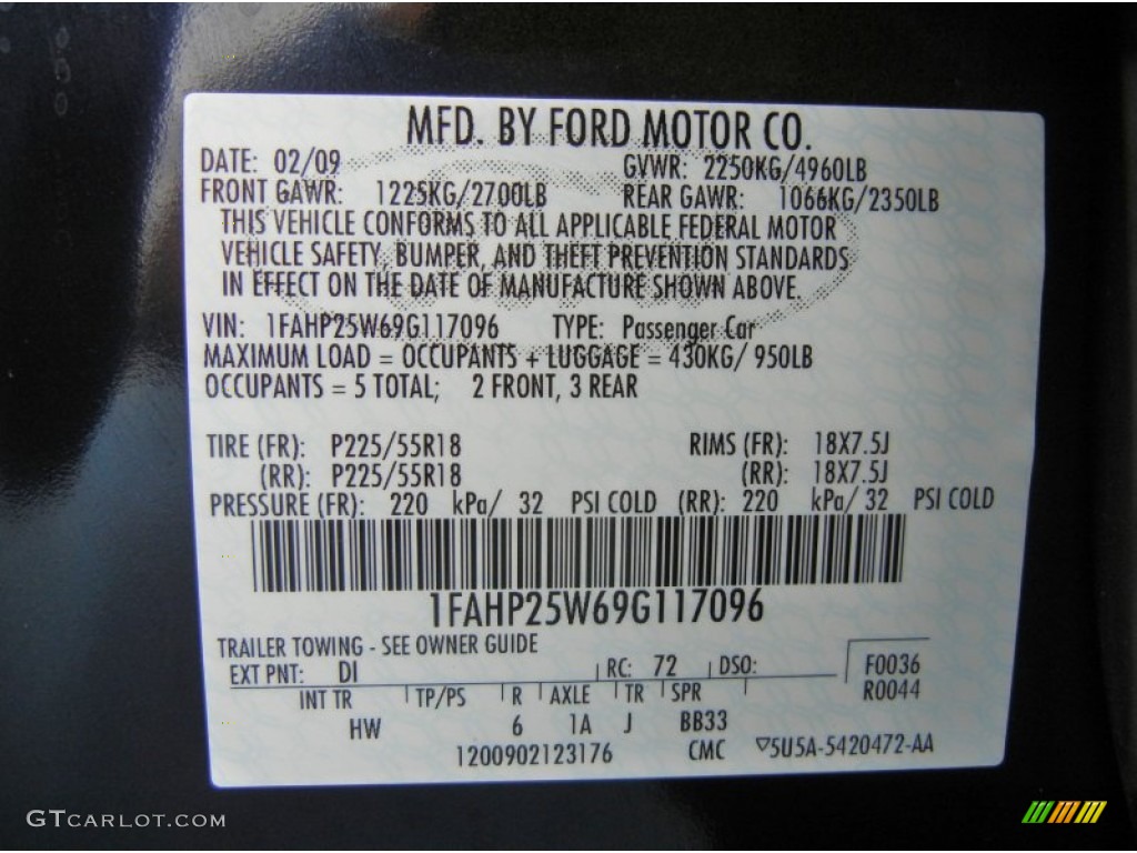 2009 Taurus Limited - Dark Ink Blue Metallic / Black photo #28