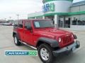 2008 Flame Red Jeep Wrangler Unlimited Rubicon 4x4  photo #1
