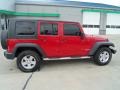 2008 Flame Red Jeep Wrangler Unlimited Rubicon 4x4  photo #25