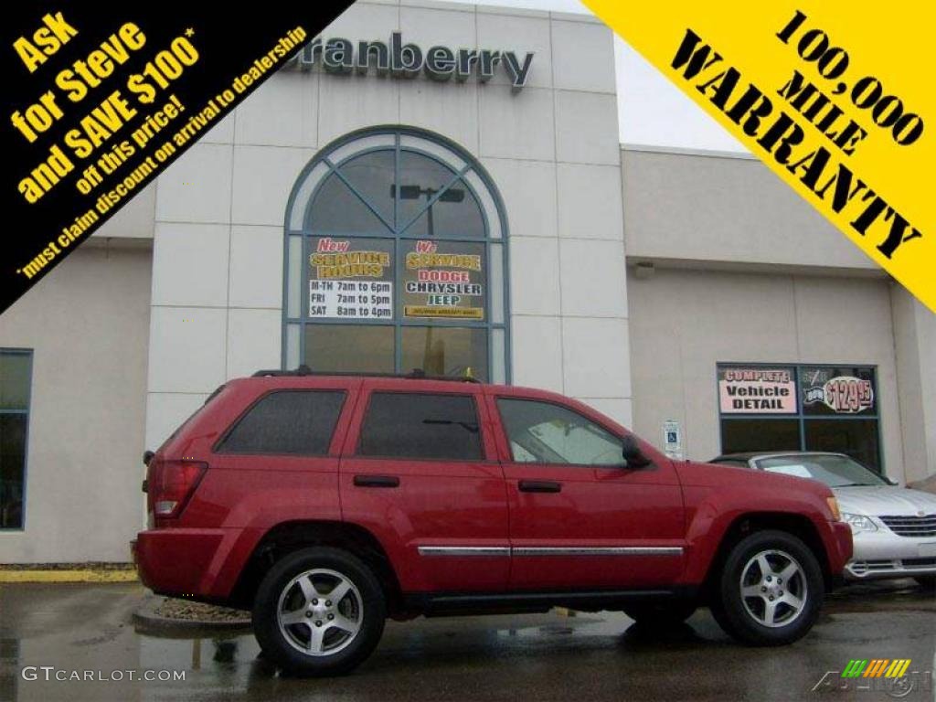 2005 Grand Cherokee Laredo 4x4 - Inferno Red Crystal Pearl / Khaki photo #1