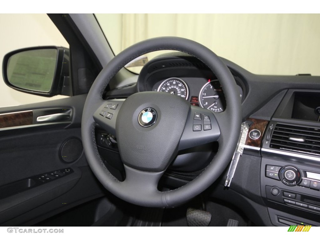 2013 BMW X5 xDrive 35d Black Steering Wheel Photo #76067148