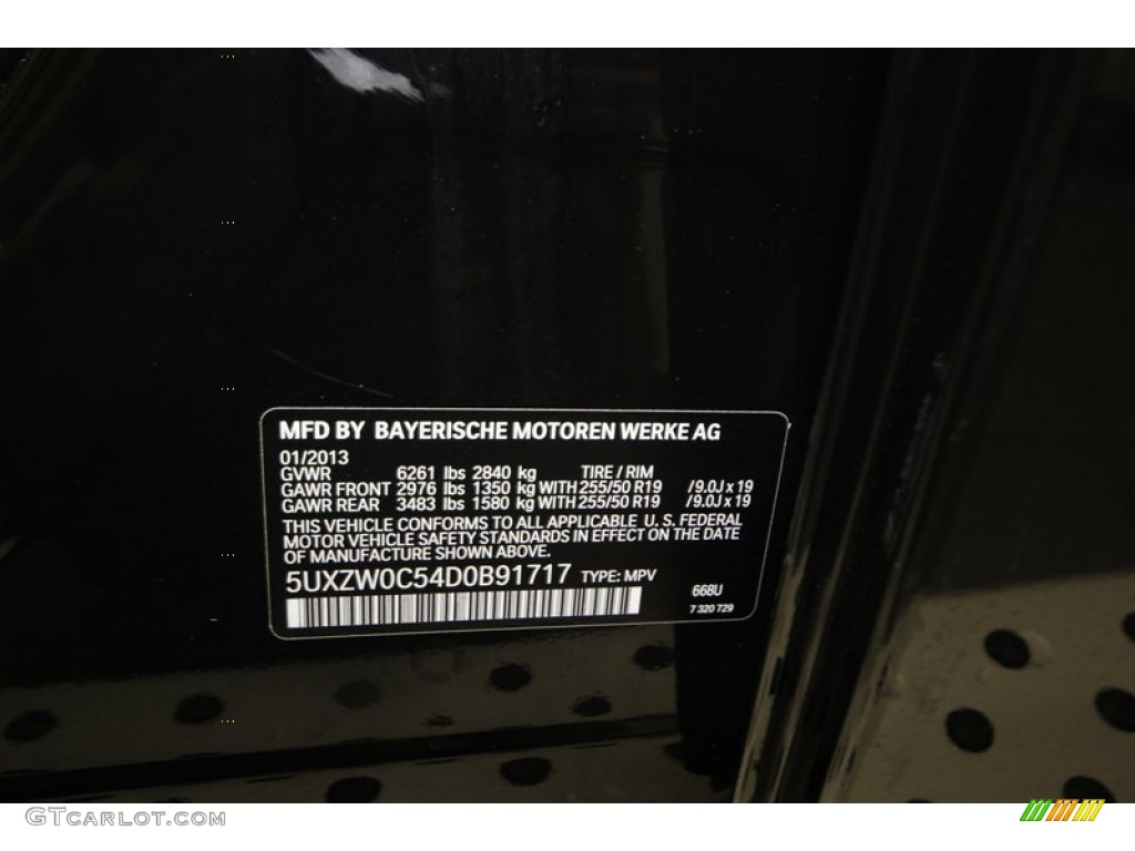 2013 X5 Color Code 668 for Jet Black Photo #76067215