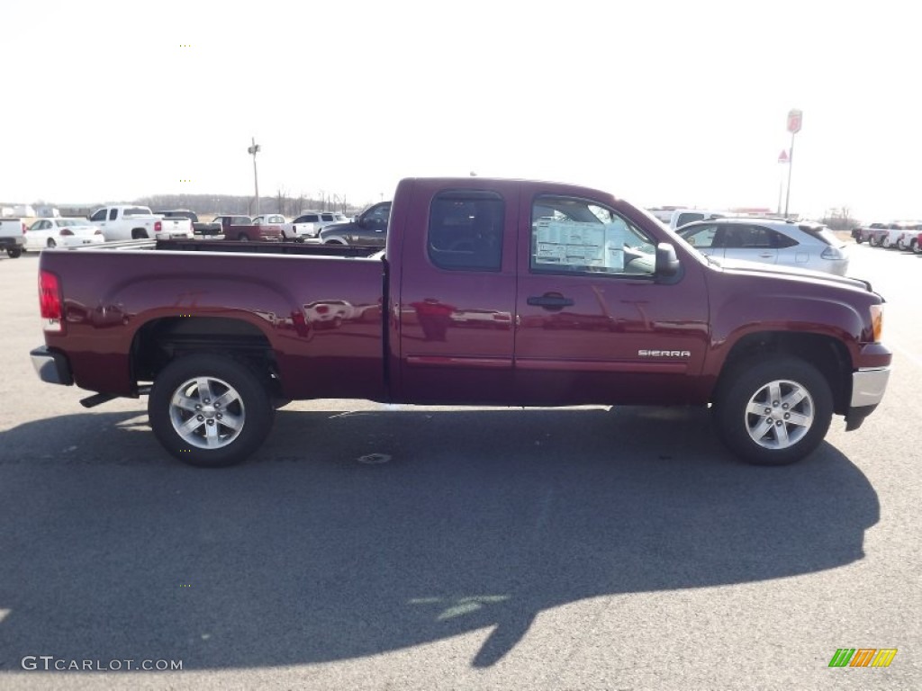 2013 Sierra 1500 SLE Extended Cab - Sonoma Red Metallic / Very Dark Cashmere/Light Cashmere photo #4