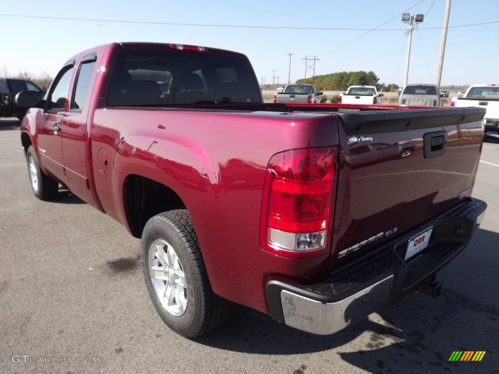 2013 Sierra 1500 SLE Extended Cab - Sonoma Red Metallic / Very Dark Cashmere/Light Cashmere photo #7