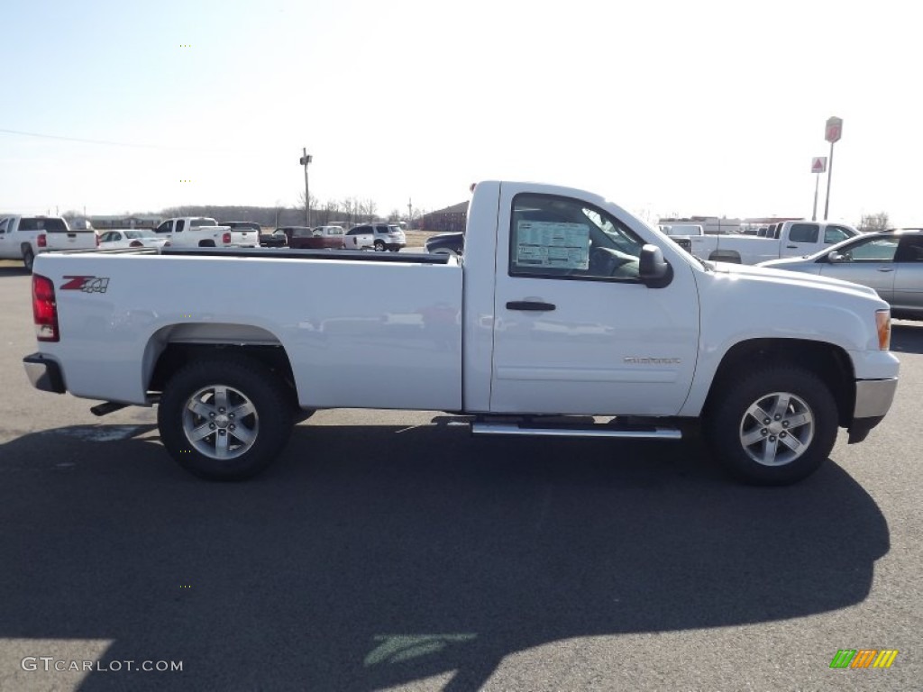 2013 Sierra 1500 SLE Regular Cab 4x4 - Summit White / Very Dark Cashmere/Light Cashmere photo #4