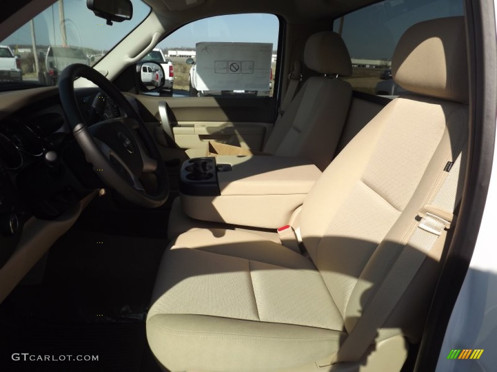 2013 Sierra 1500 SLE Regular Cab 4x4 - Summit White / Very Dark Cashmere/Light Cashmere photo #14