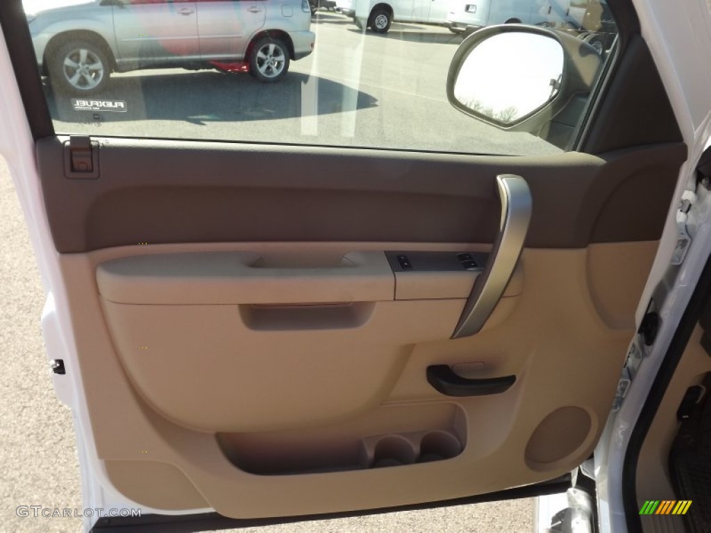 2013 Sierra 1500 SLE Regular Cab 4x4 - Summit White / Very Dark Cashmere/Light Cashmere photo #17