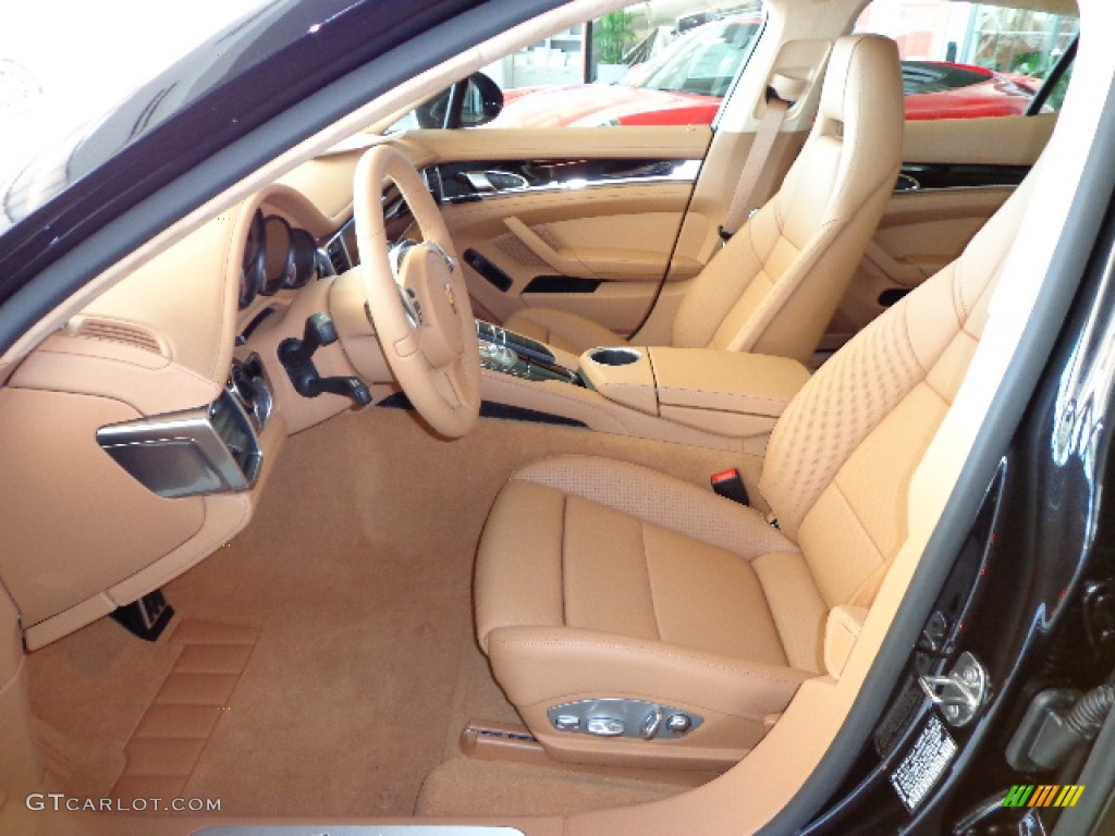 Cognac Natural Leather Interior 2013 Porsche Panamera Turbo Photo #76072994