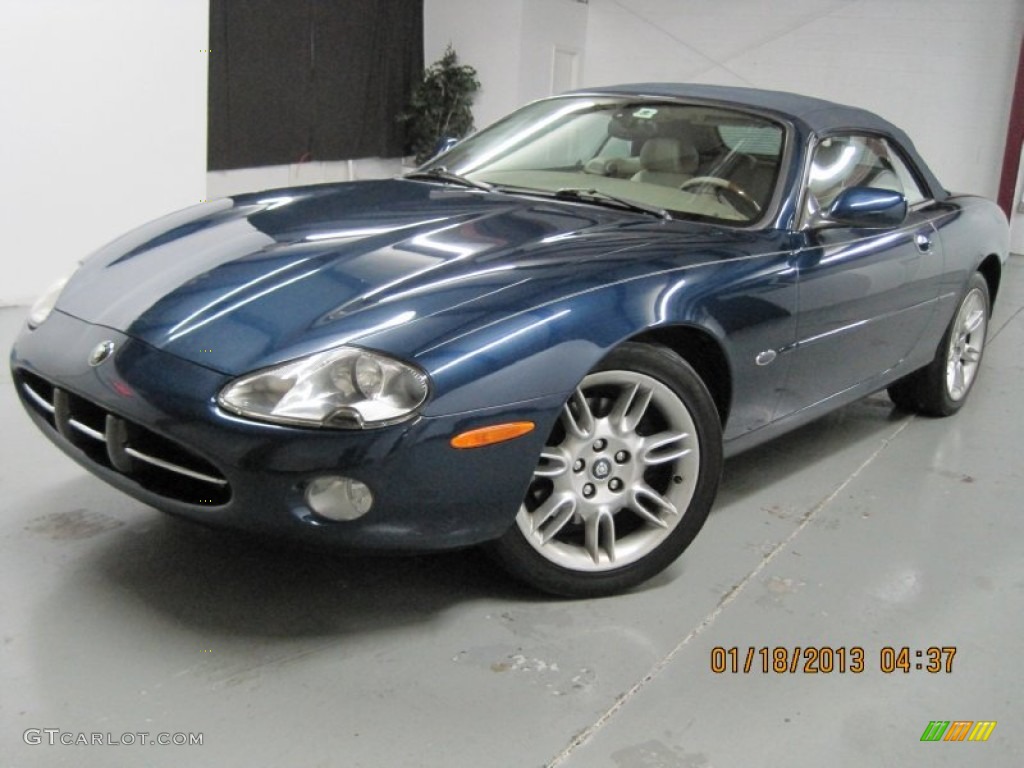 2002 XK XK8 Convertible - Sapphire Blue Metallic / Ivory photo #1