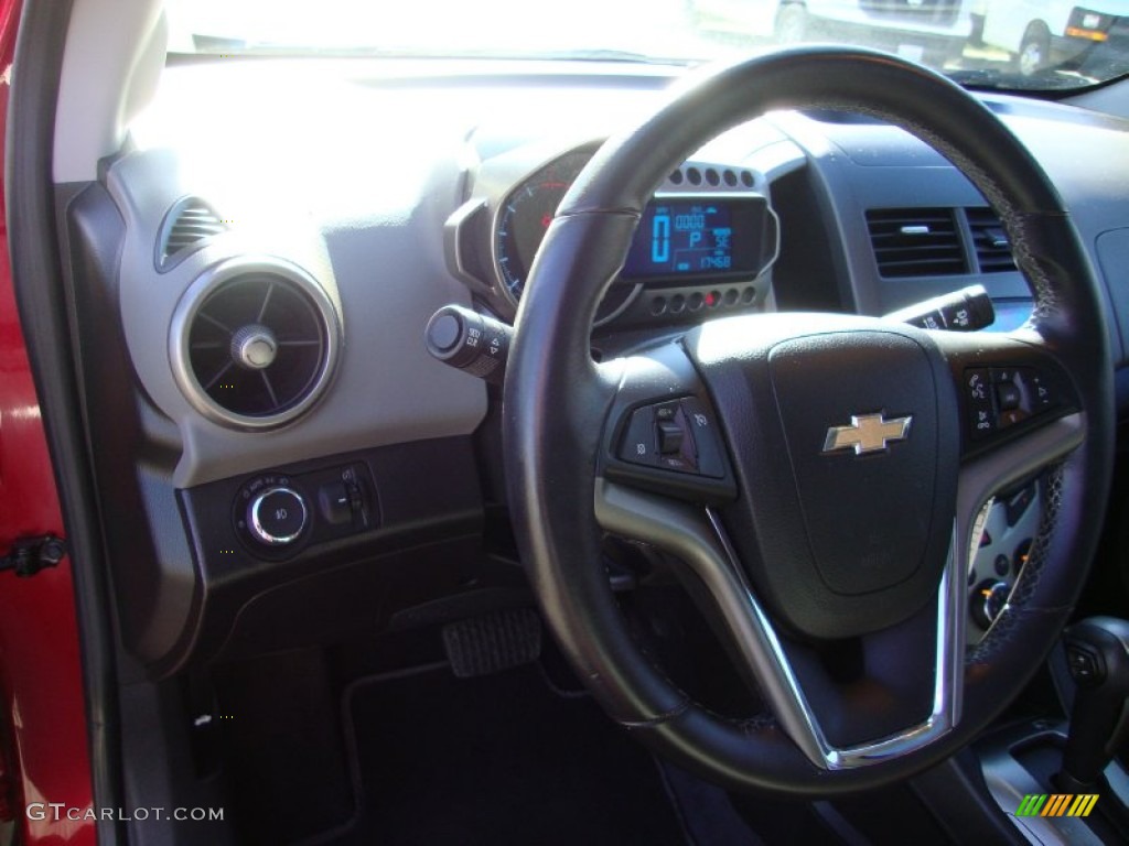 2012 Sonic LTZ Sedan - Crystal Red Tintcoat / Jet Black/Dark Titanium photo #11