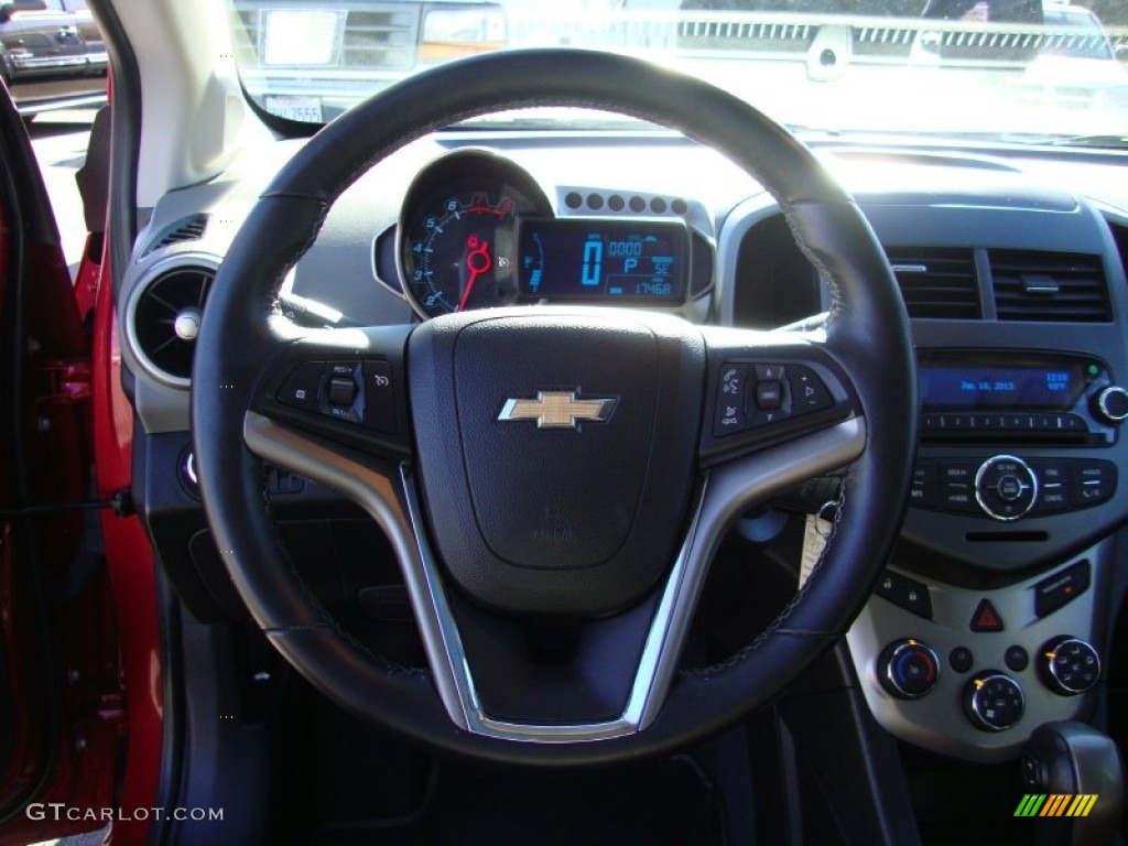 2012 Sonic LTZ Sedan - Crystal Red Tintcoat / Jet Black/Dark Titanium photo #13