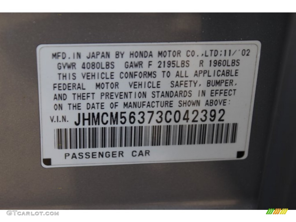 2003 Accord LX Sedan - Satin Silver Metallic / Gray photo #29