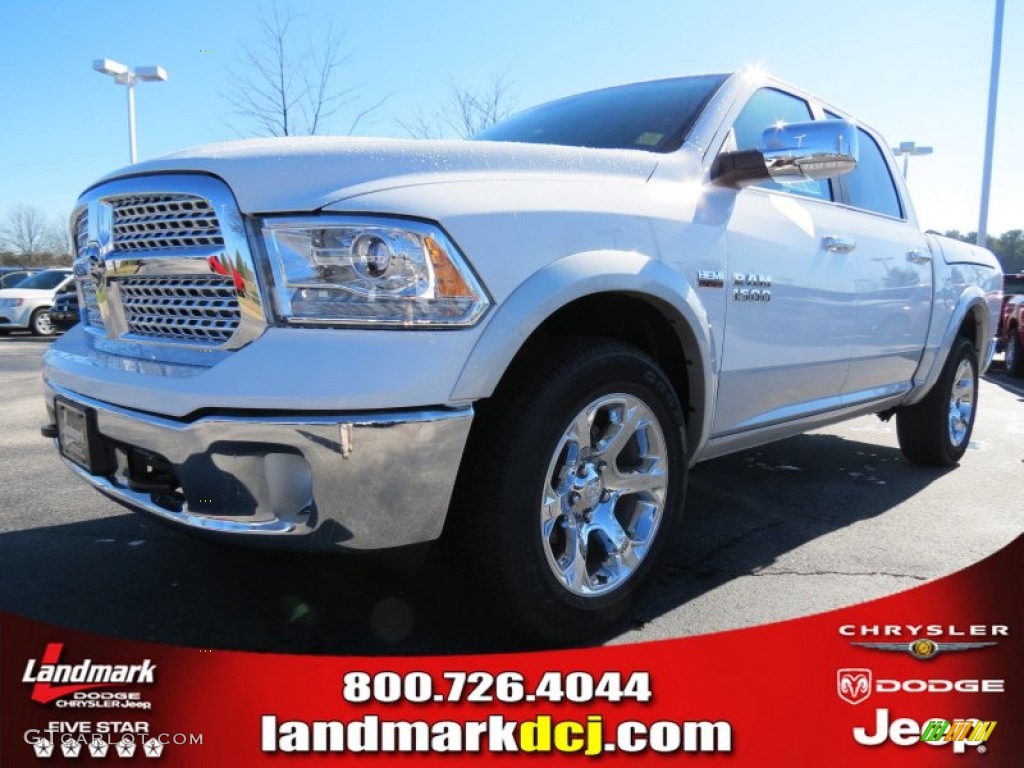 2013 1500 Laramie Crew Cab 4x4 - Bright White / Black photo #1