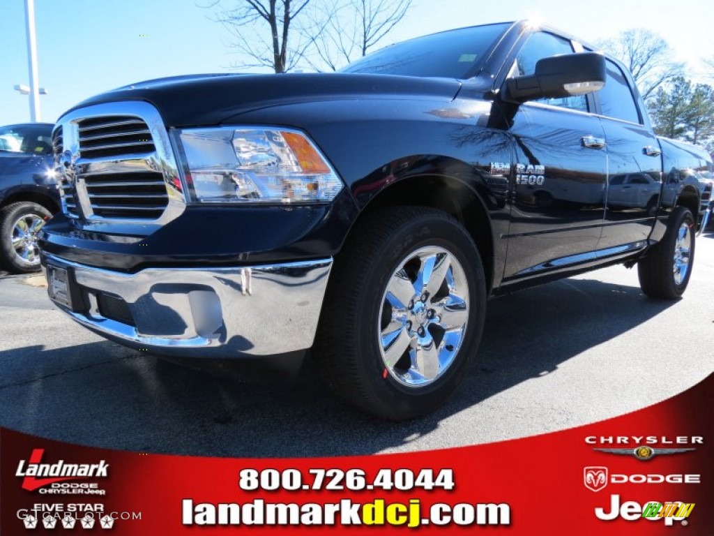 2013 1500 Big Horn Crew Cab - True Blue Pearl / Black/Diesel Gray photo #1