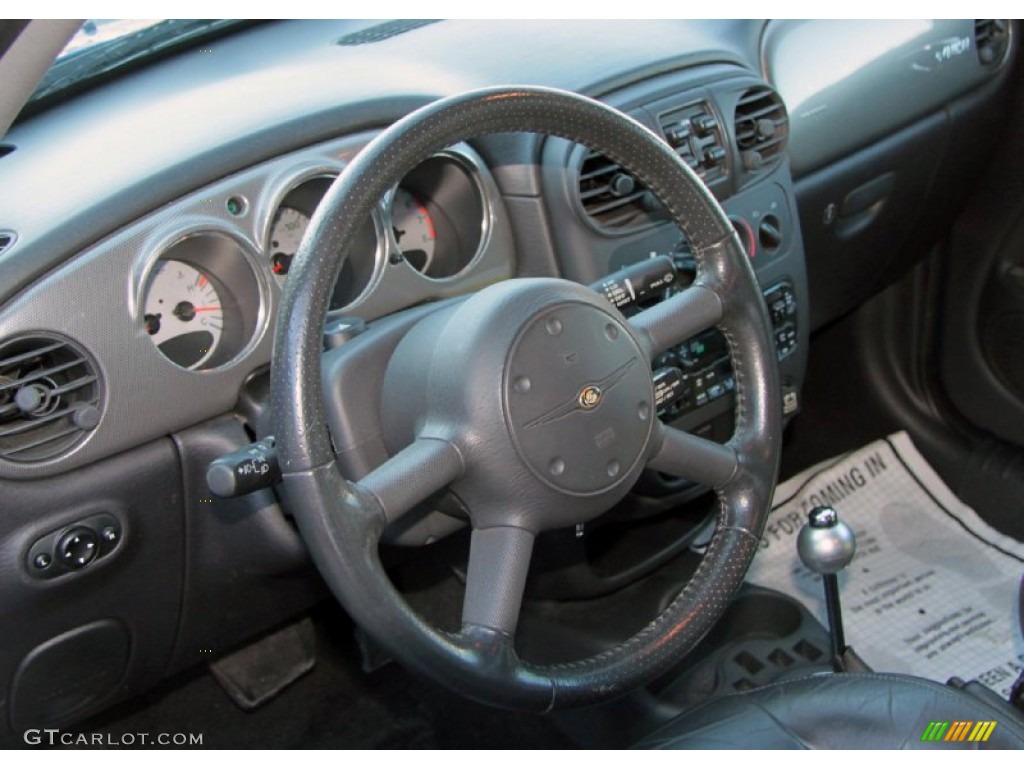 2003 Chrysler PT Cruiser GT Dark Slate Gray Steering Wheel Photo #76075985
