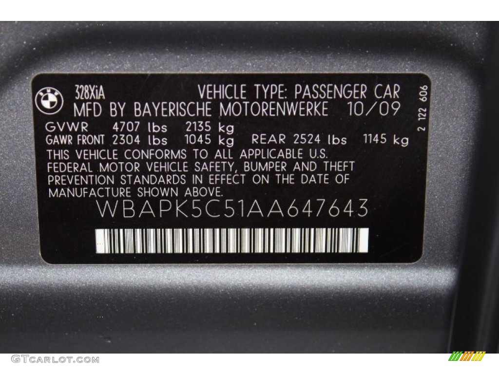 2010 3 Series 328i xDrive Sedan - Space Gray Metallic / Black photo #33