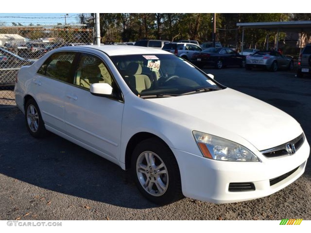 2006 Accord SE Sedan - Taffeta White / Ivory photo #1