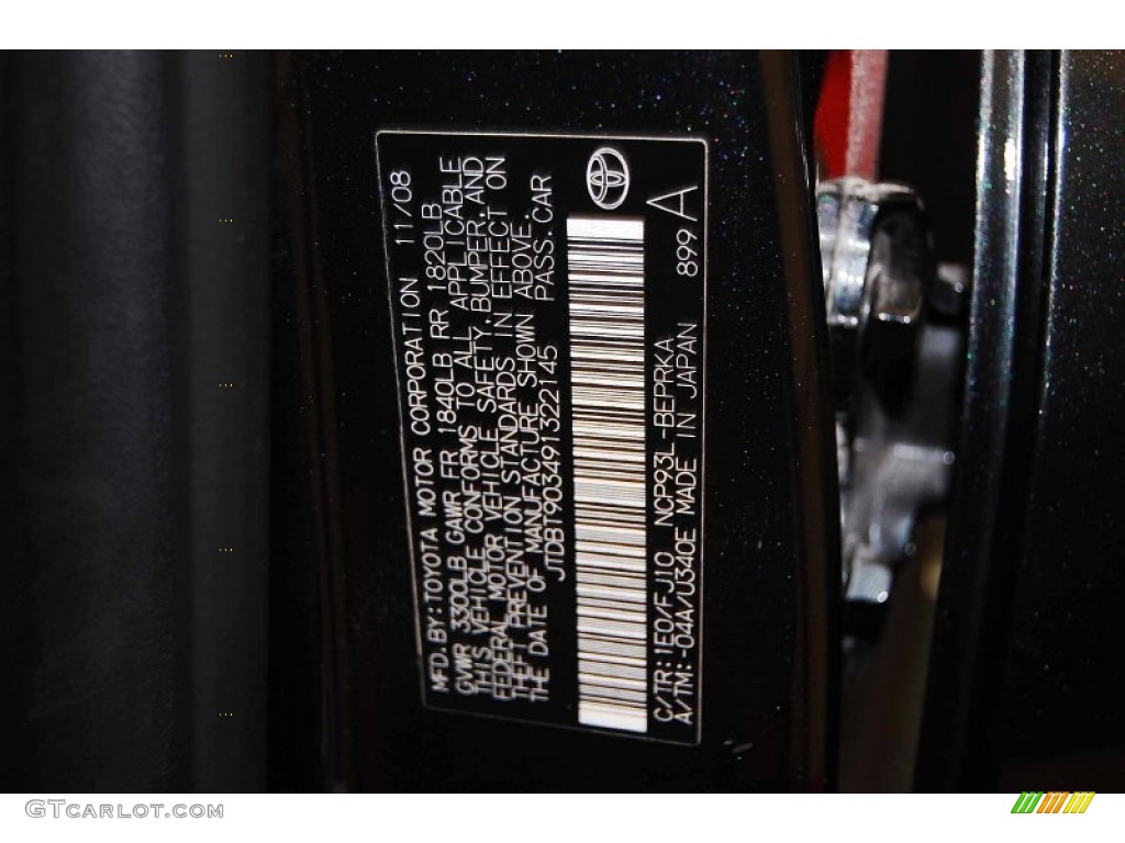 2009 Toyota Yaris Sedan Color Code Photos
