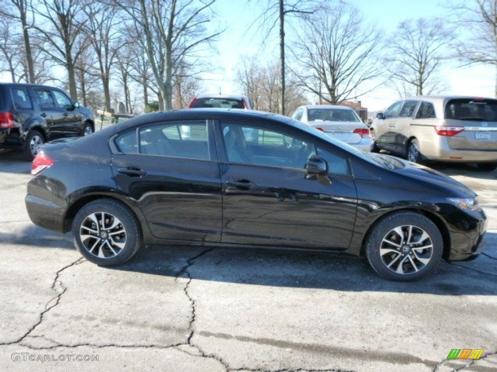 Crystal Black Pearl 2013 Honda Civic EX Sedan Exterior Photo #76080852