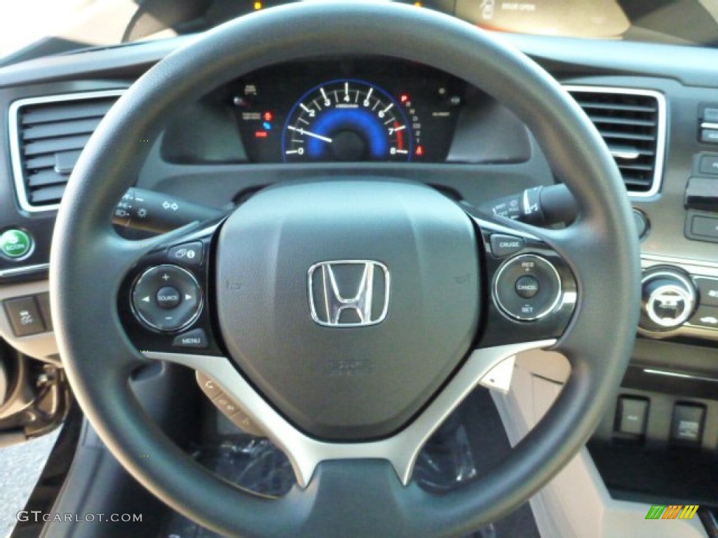 2013 Honda Civic EX Sedan Gray Steering Wheel Photo #76082018