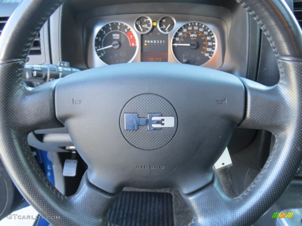 2006 Hummer H3 Standard H3 Model Ebony Black Steering Wheel Photo #76082597