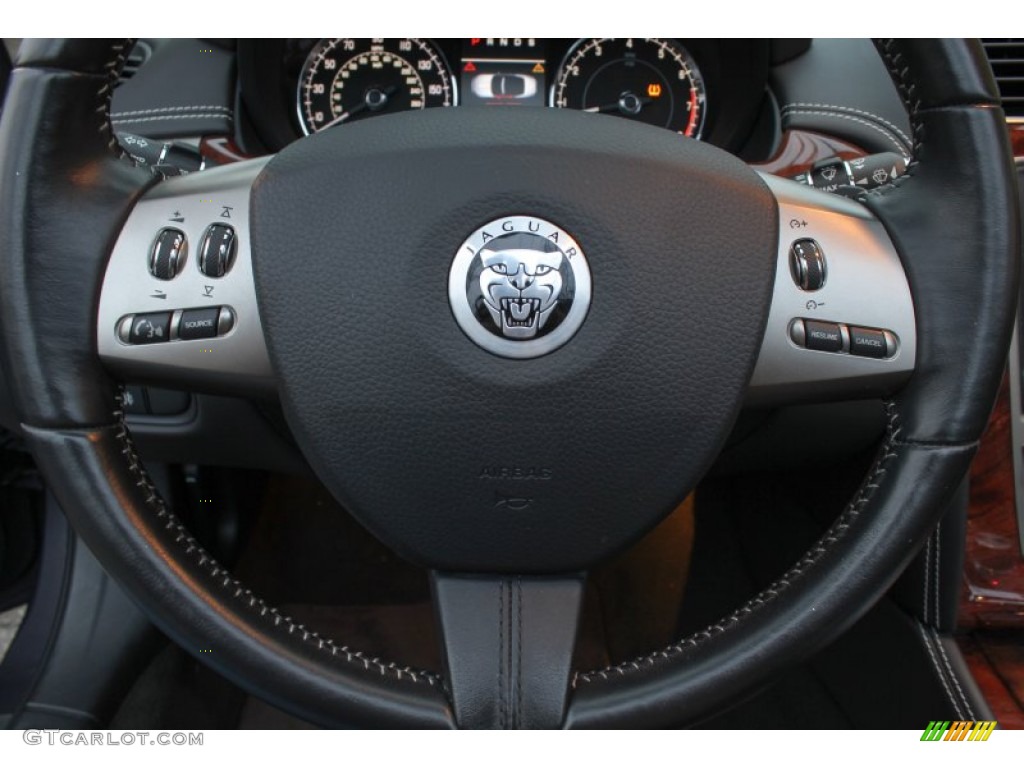 2010 Jaguar XK XK Convertible Warm Charcoal Steering Wheel Photo #76083575