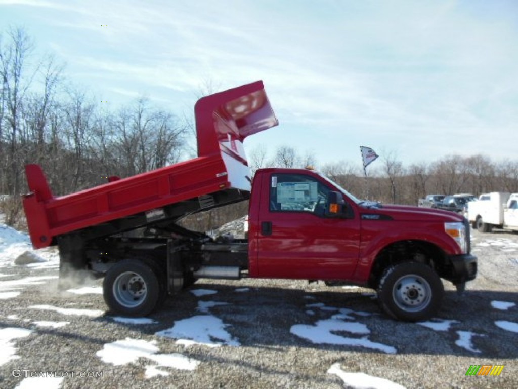 2012 F350 Super Duty XL Regular Cab 4x4 Dump Truck - Vermillion Red / Steel photo #1
