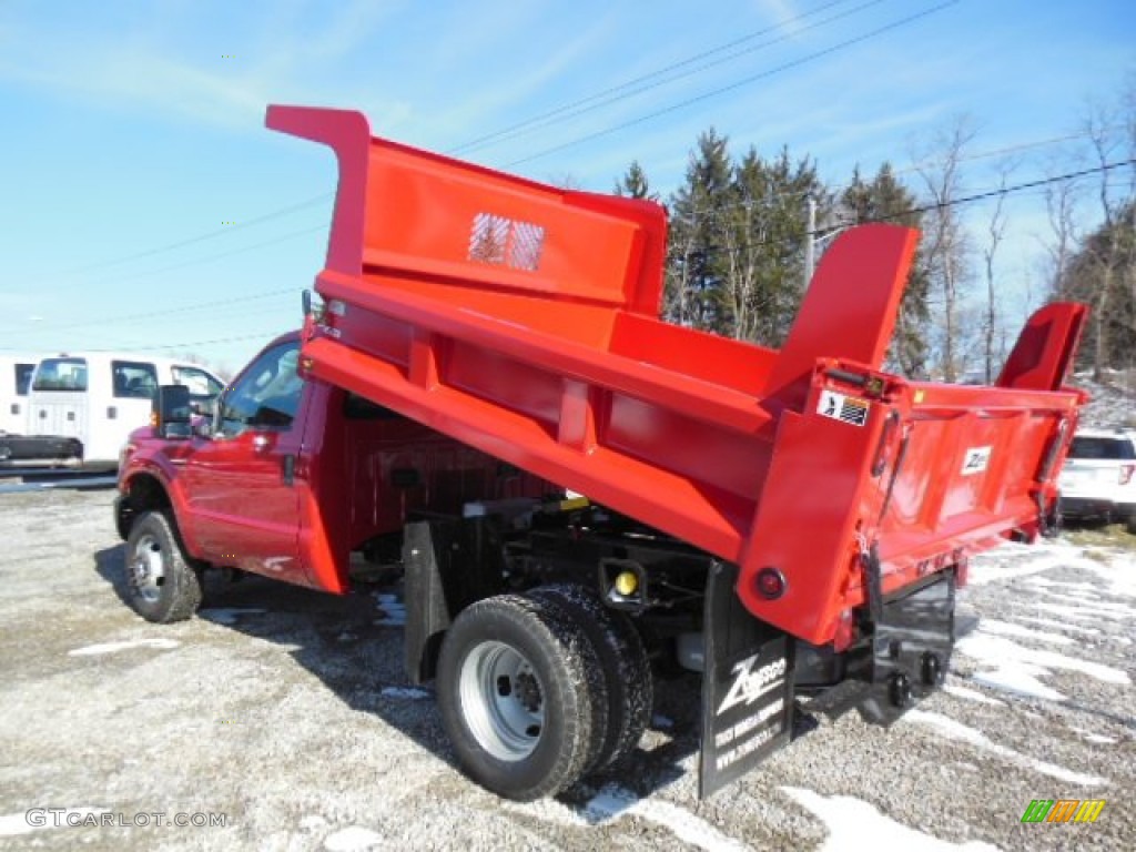 2012 F350 Super Duty XL Regular Cab 4x4 Dump Truck - Vermillion Red / Steel photo #6