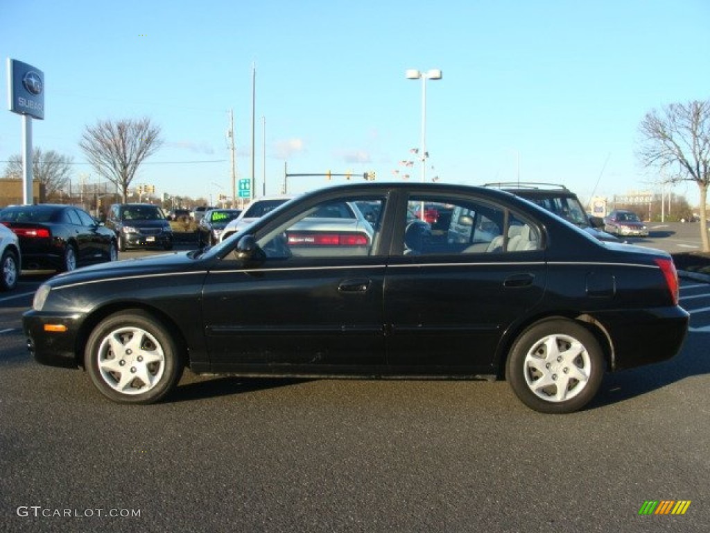 2004 Elantra GLS Sedan - Black Obsidian / Gray photo #3