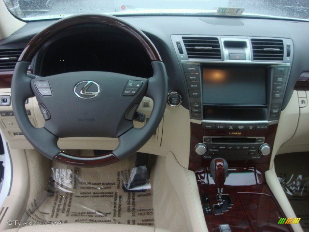 2012 Lexus LS 460 Parchment/Medium Brown Walnut Dashboard Photo #76094936