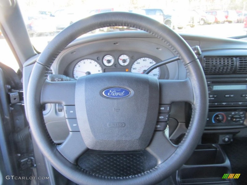 2011 Ford Ranger Sport SuperCab 4x4 Medium Dark Flint Steering Wheel Photo #76096670