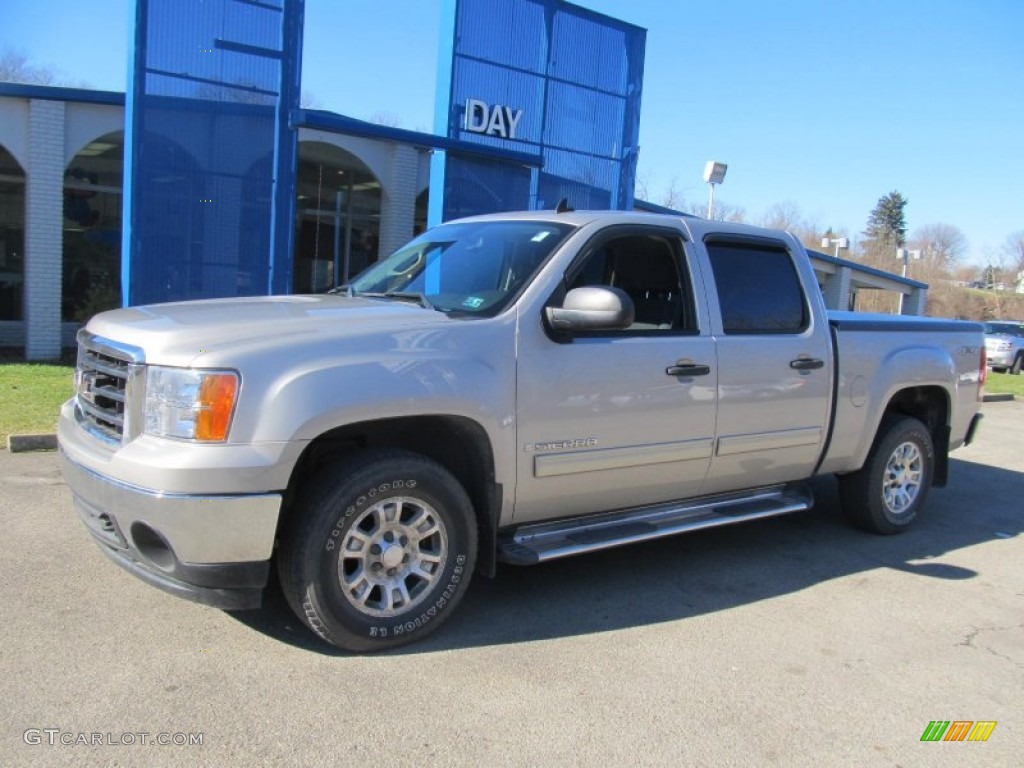 2008 Sierra 1500 SLT Crew Cab 4x4 - Silver Birch Metallic / Ebony photo #1