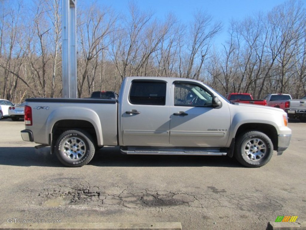 2008 Sierra 1500 SLT Crew Cab 4x4 - Silver Birch Metallic / Ebony photo #7