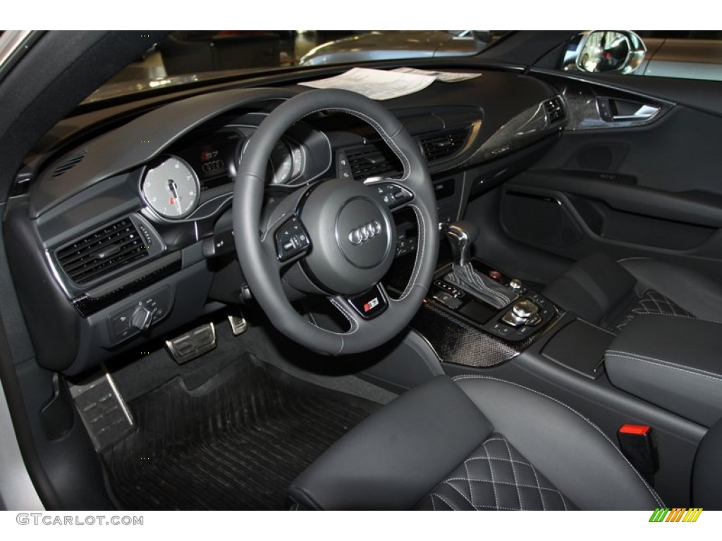 Black Valcona leather with diamond stitching Interior 2013 Audi S7 4.0 TFSI quattro Photo #76097897