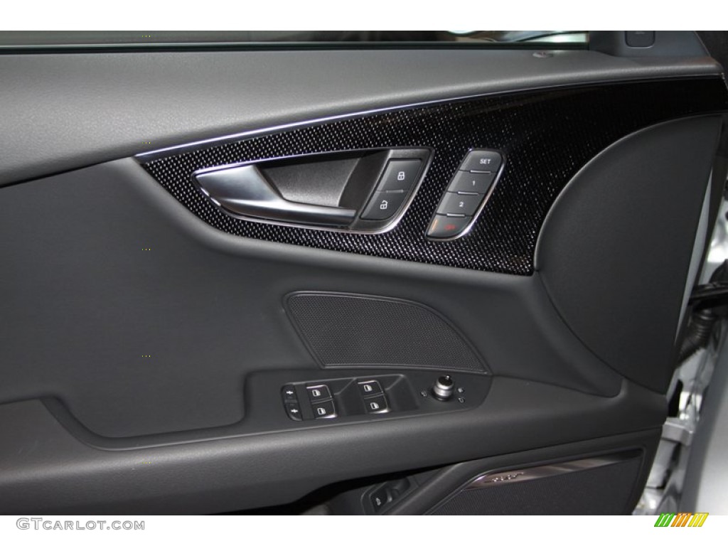 2013 Audi S7 4.0 TFSI quattro Black Valcona leather with diamond stitching Door Panel Photo #76097999