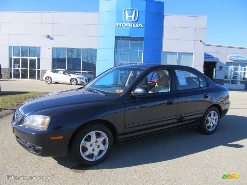 2006 Elantra GLS Sedan - Moonlit Dark Blue / Gray photo #1