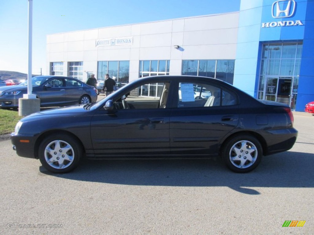 2006 Elantra GLS Sedan - Moonlit Dark Blue / Gray photo #2